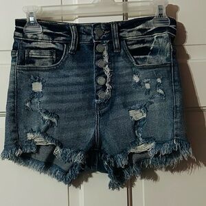 KanCan Blue Distressed Jean Shorts NWOT